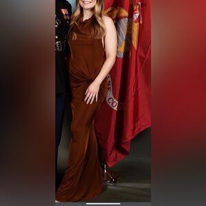 Katie May Leyla halter gown in auburn